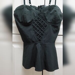 DO+BE Black Bustier Adjustable Spaghetti Strap Top